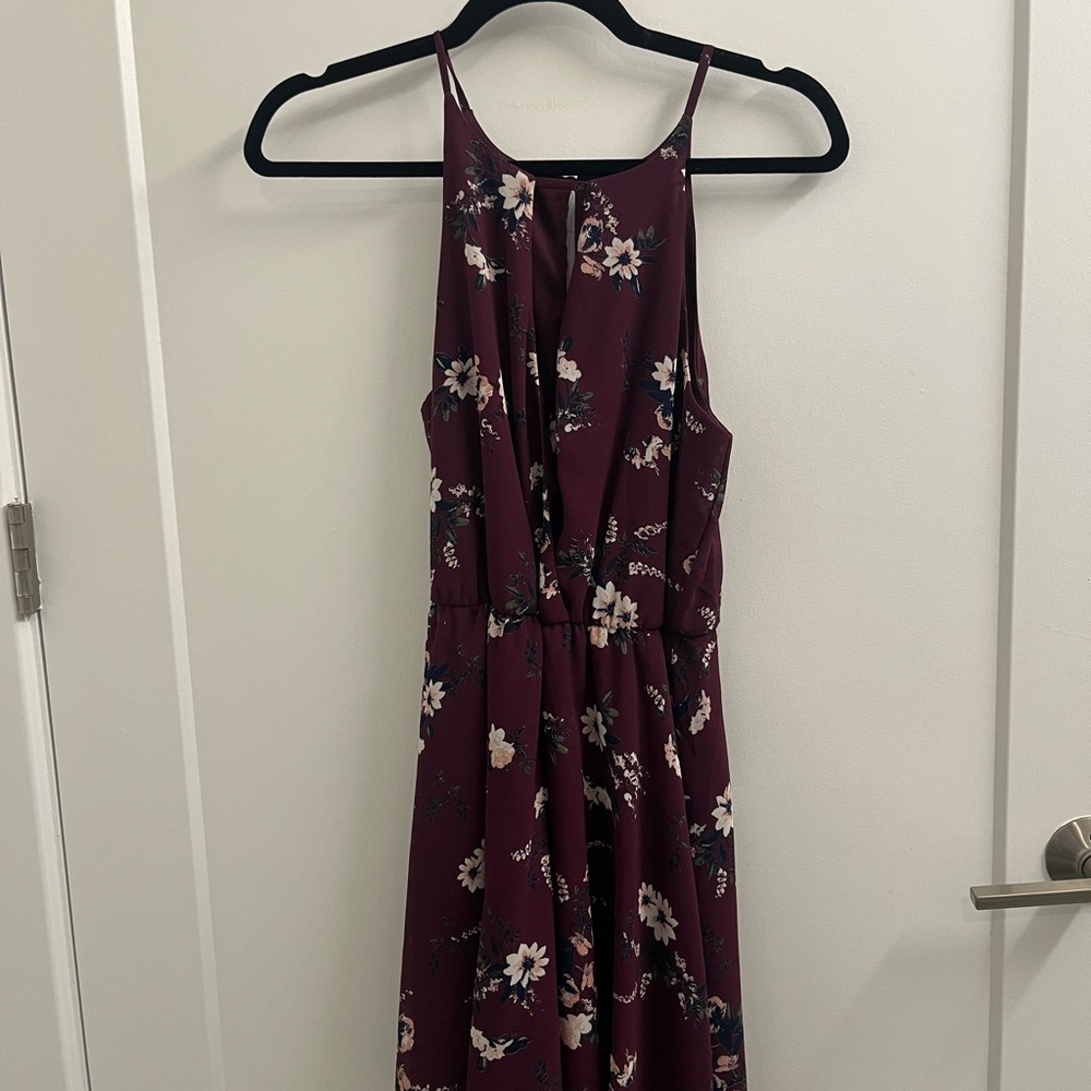Miami Burgundy Floral Backless Dress